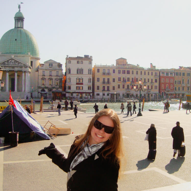 Minha primeira foto em Veneza na Itália – Super Viajantes