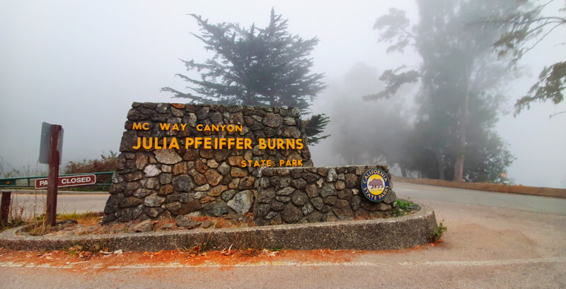 Julia Pfeiffer Burns State Park na Highway 1 – Super Viajantes.
